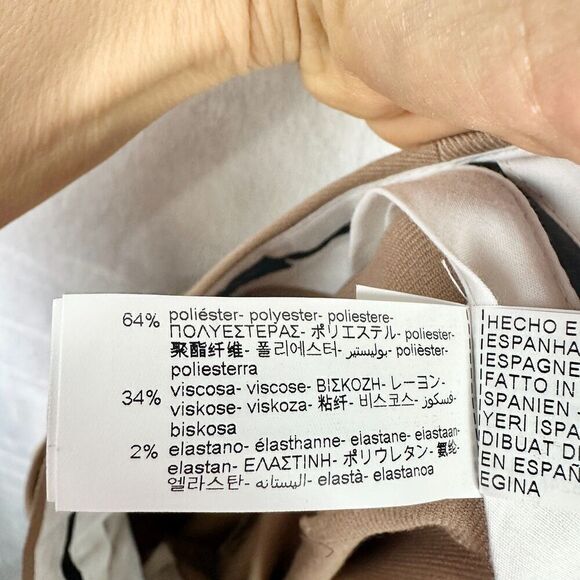 Zara Buttoned Wide Leg Pants Size XS NWT High Waist Camel Tan - Picture 6 of 7